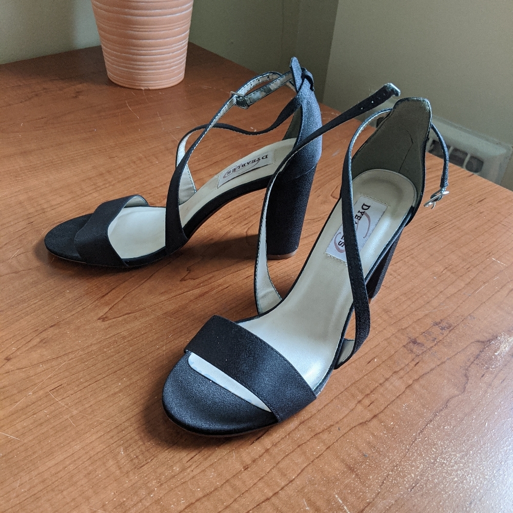 Black block heels